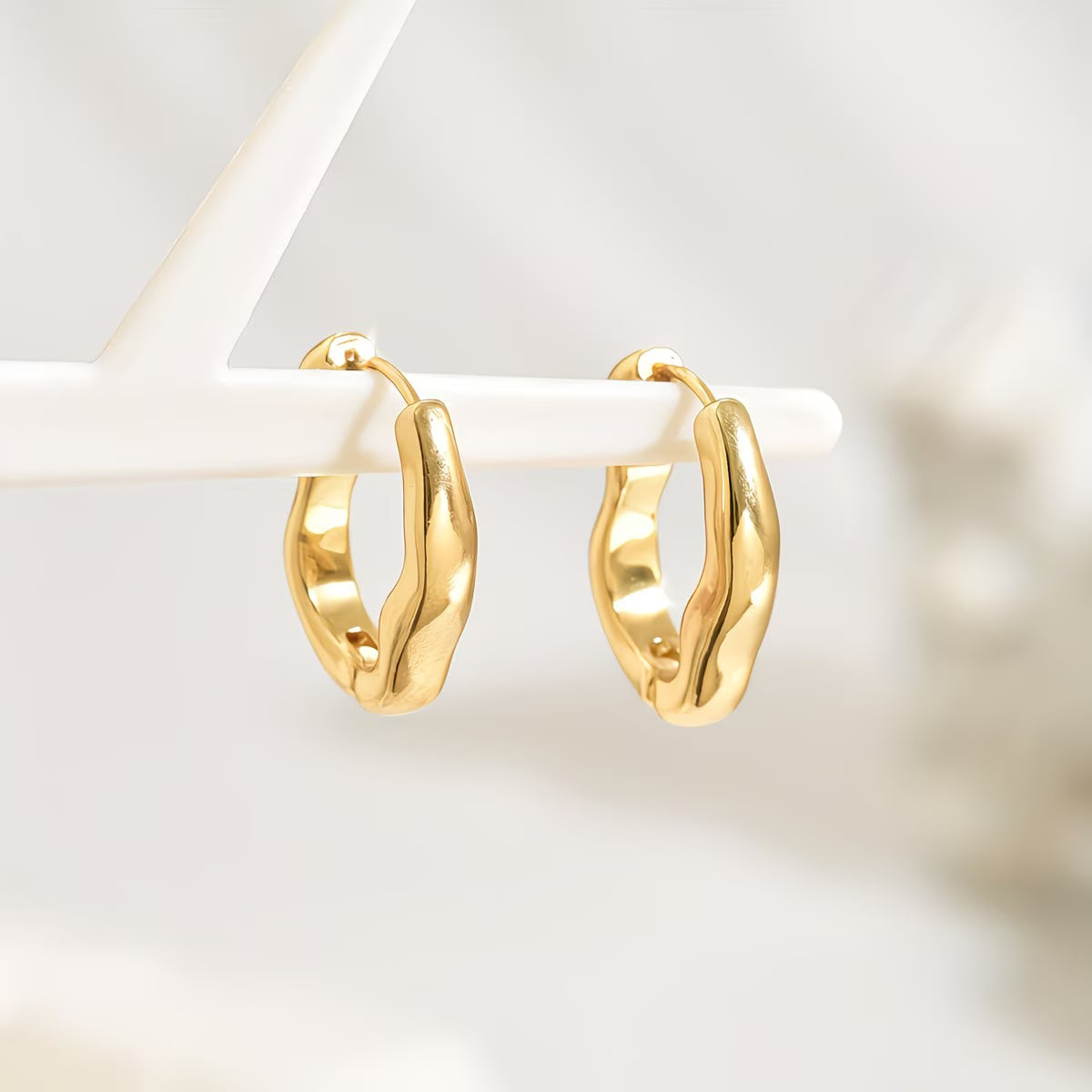 Sophisticated Wave Hoop Earrings