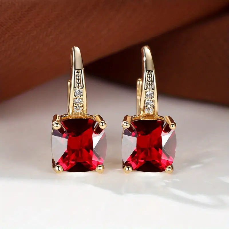 Gracious Gemstone Hoop Earrings