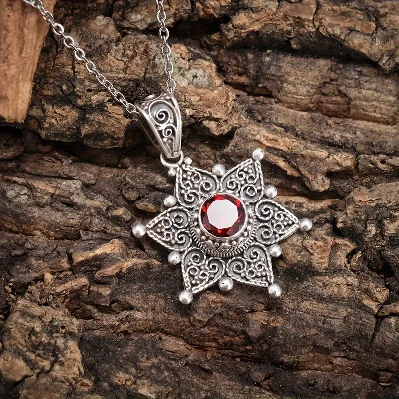 Sophisticated Ruby White Gold Necklace