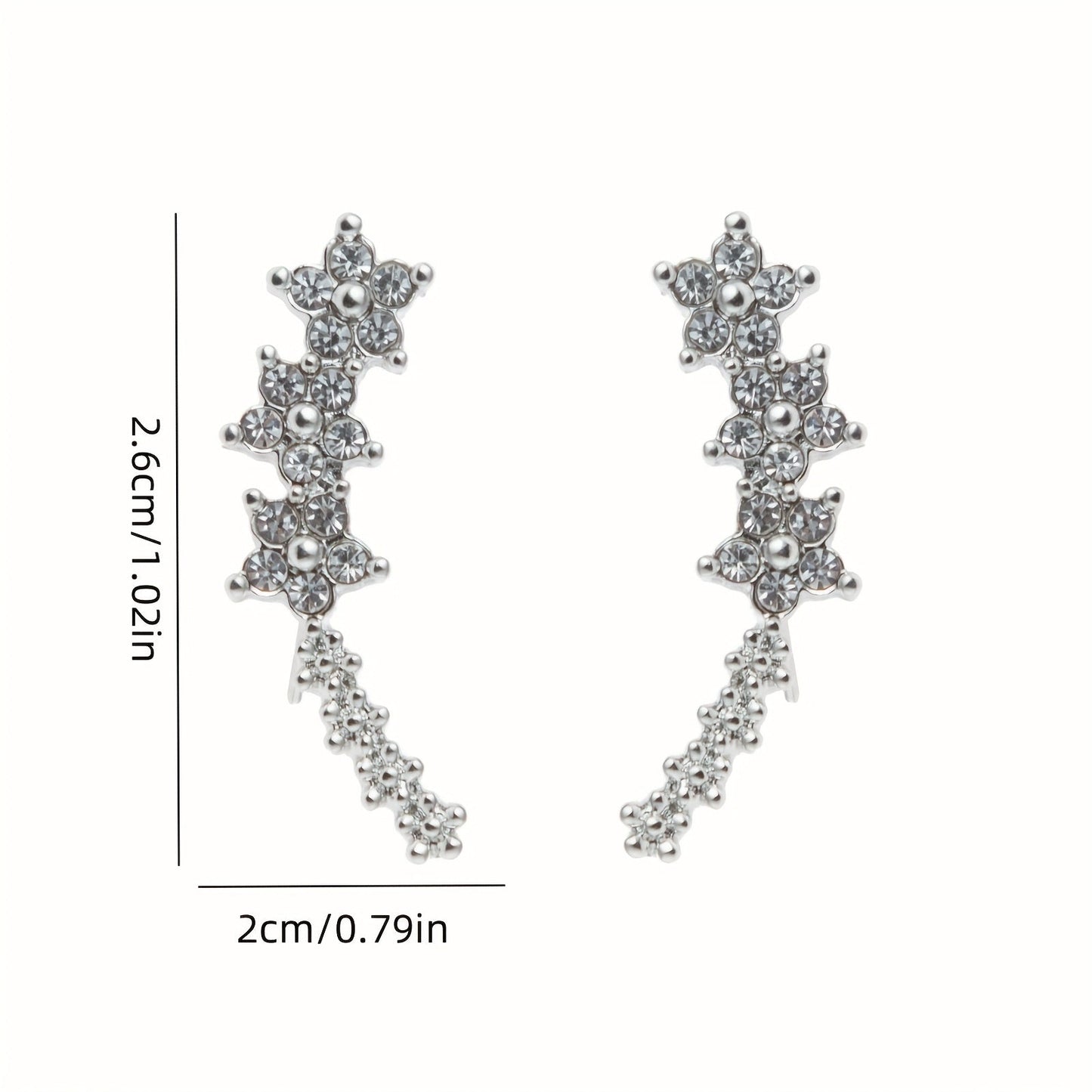 Elegant Floral Ear Climbers