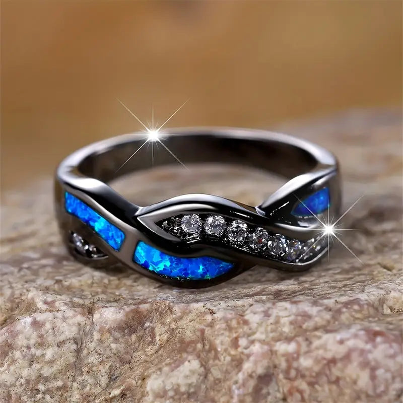 Sophisticated Moonlit Silver Ring