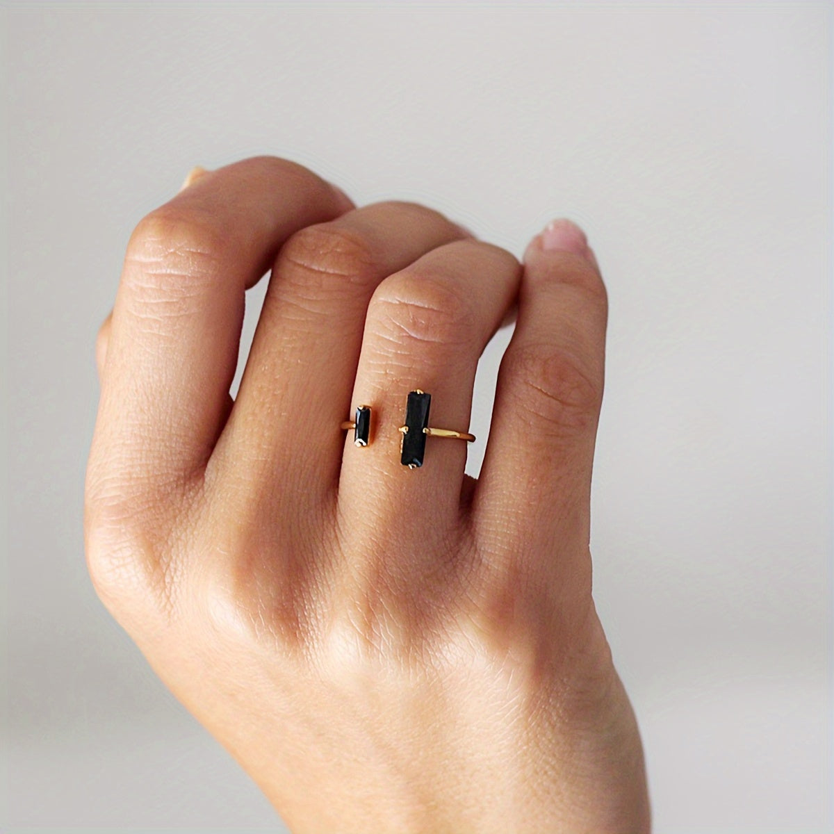Timeless Obsidian Copper Ring