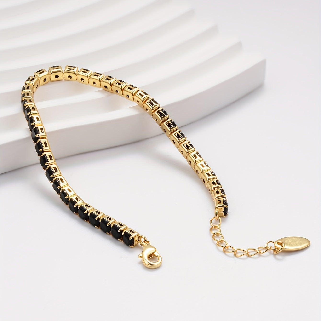Sophisticated Square Cut Gold Bracelet