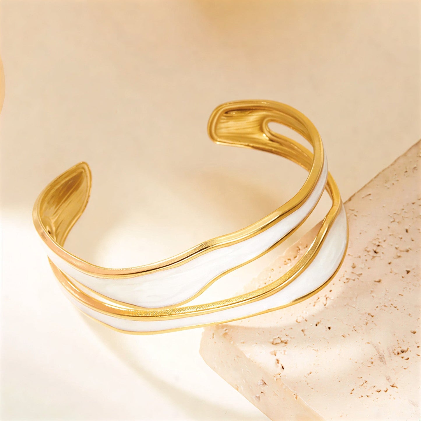 Modern Wave Stainless Steel Bracelet