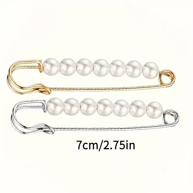 Elegant Pearl Pin Brooch, (Set of 4)
