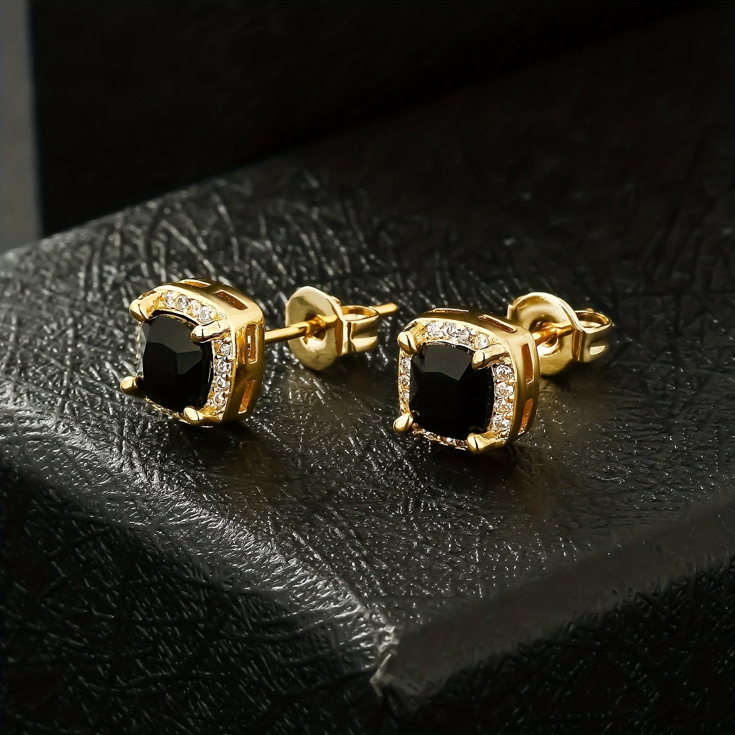 Elegant Black Zirconia Stud Earrings