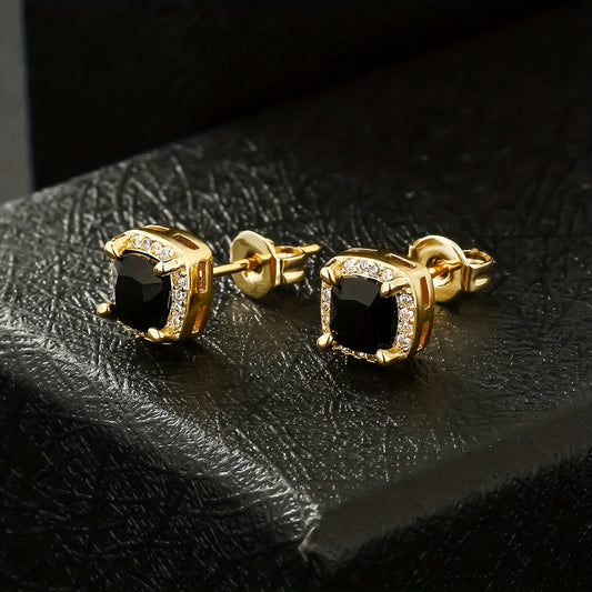 Elegant Black Zirconia Stud Earrings