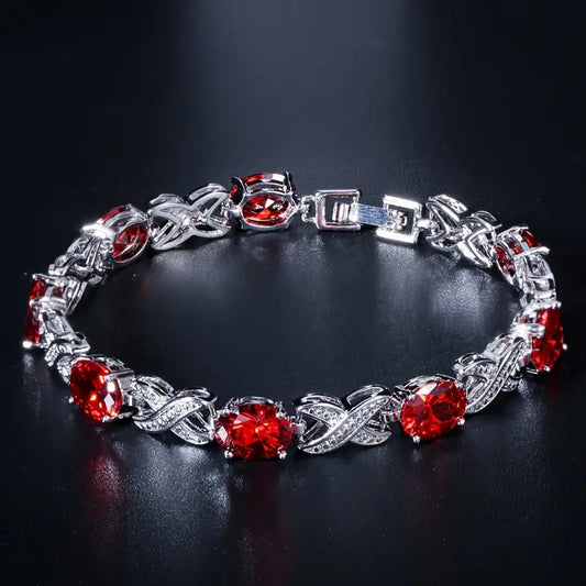 Elegant Ruby Crystal Bracelet