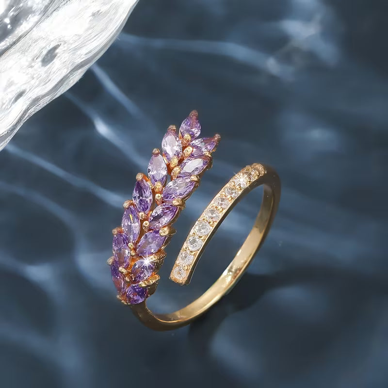 Elegant Synthetic Zircon Gold Ring