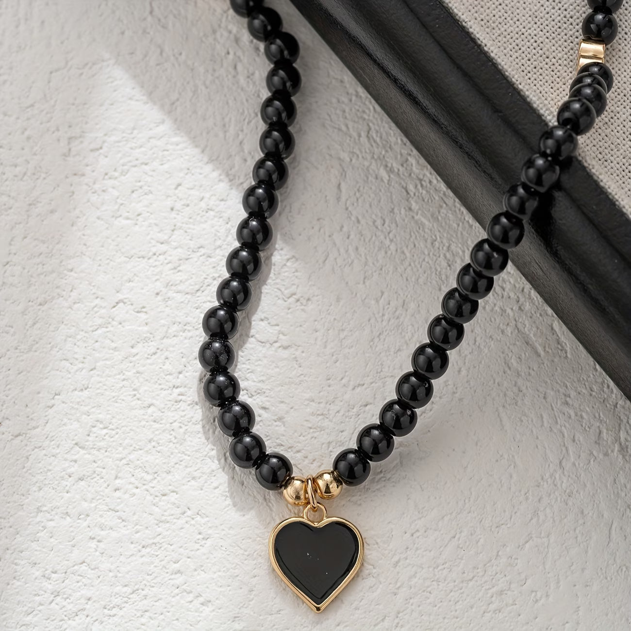 Minimal Onyx Heart Necklace