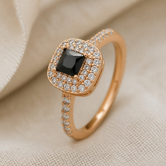 Sophisticated Black Onyx Gold Ring