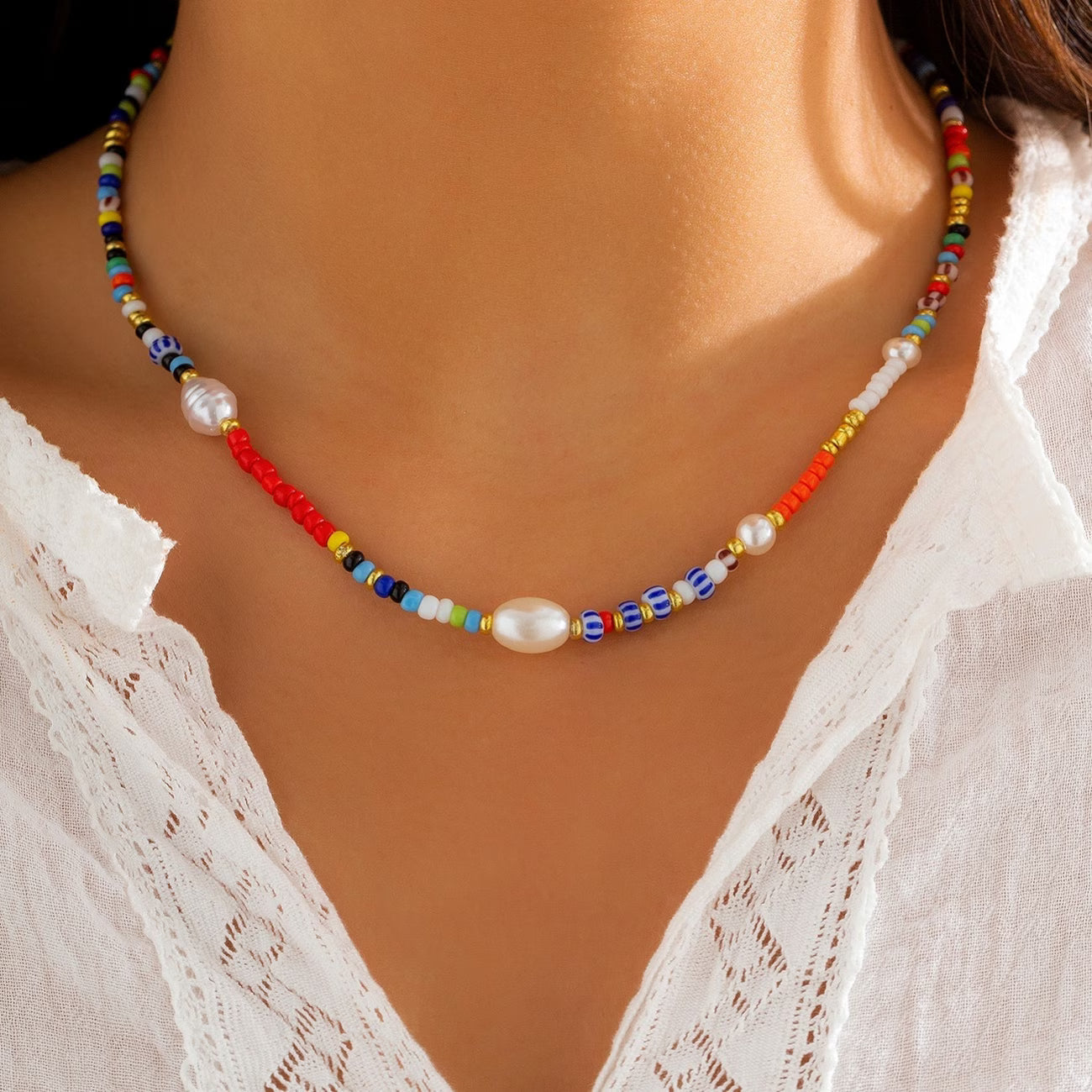 Colorful Pearl Necklace