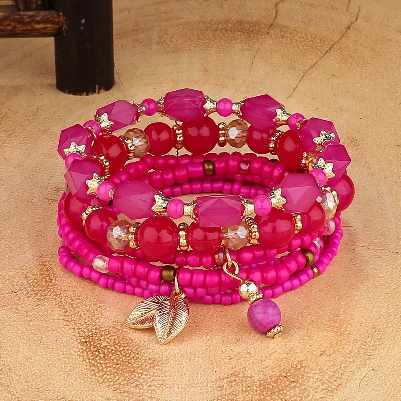 Elegant Crown Pearl Bracelet Set