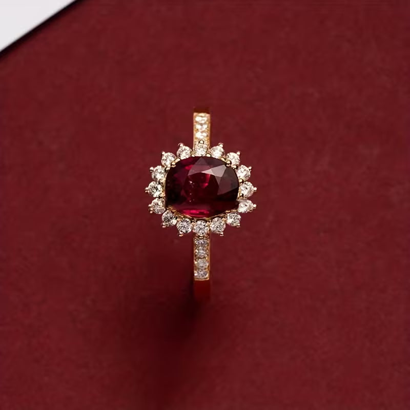 Sophisticated Red Gold Statement Ring