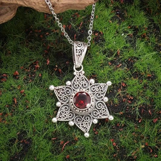 Sophisticated Ruby White Gold Necklace
