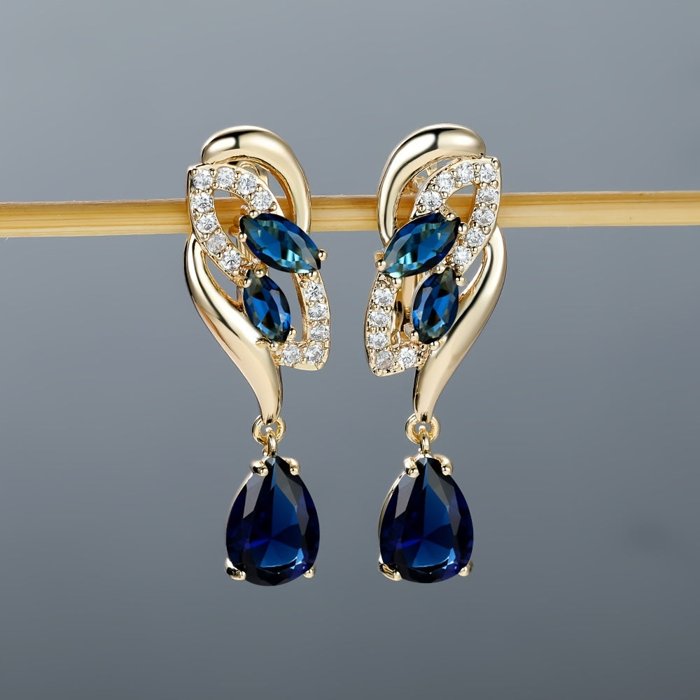 Elegant Synthetic Zircon Drop Earrings
