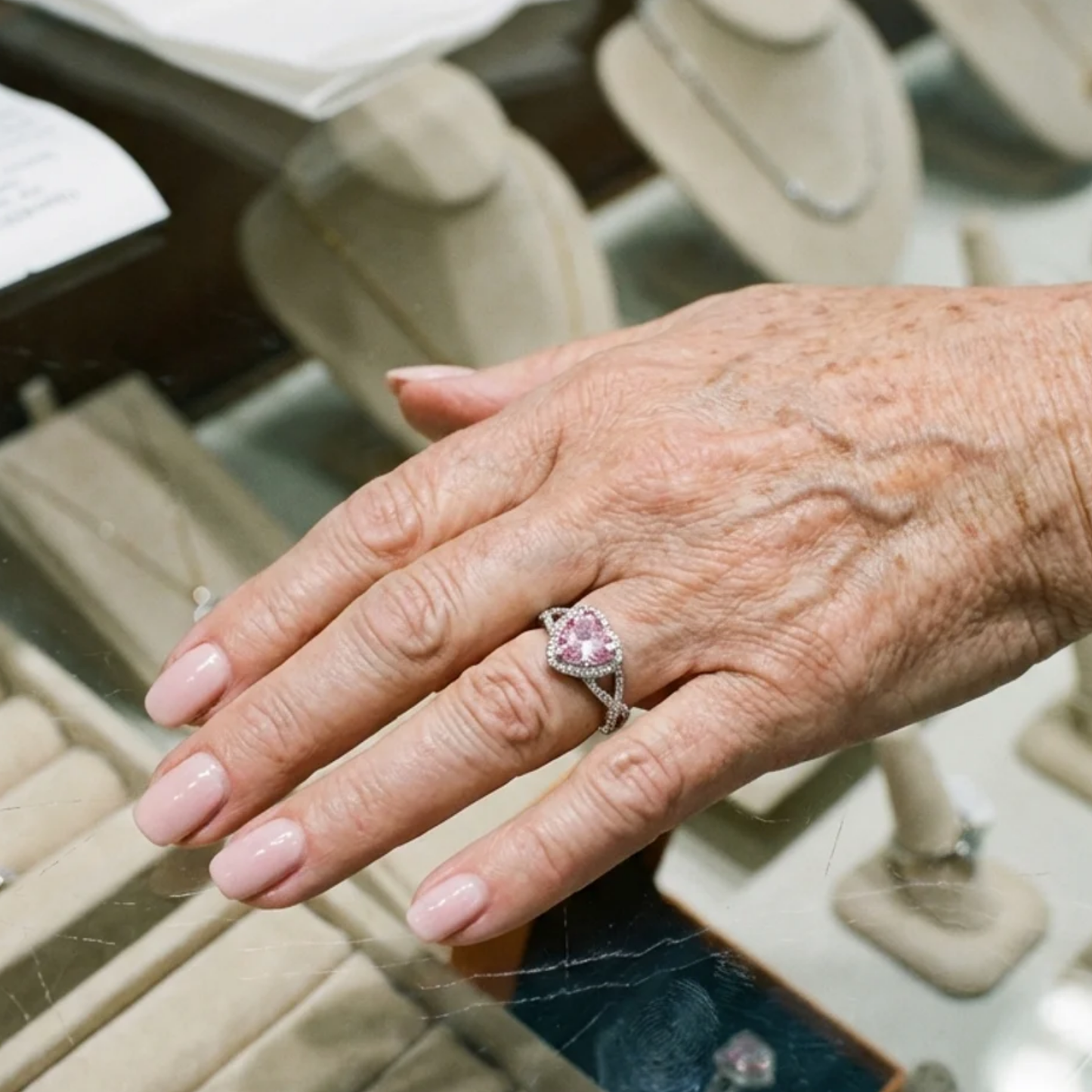 Elegant Twisted Rosé Sapphire Ring