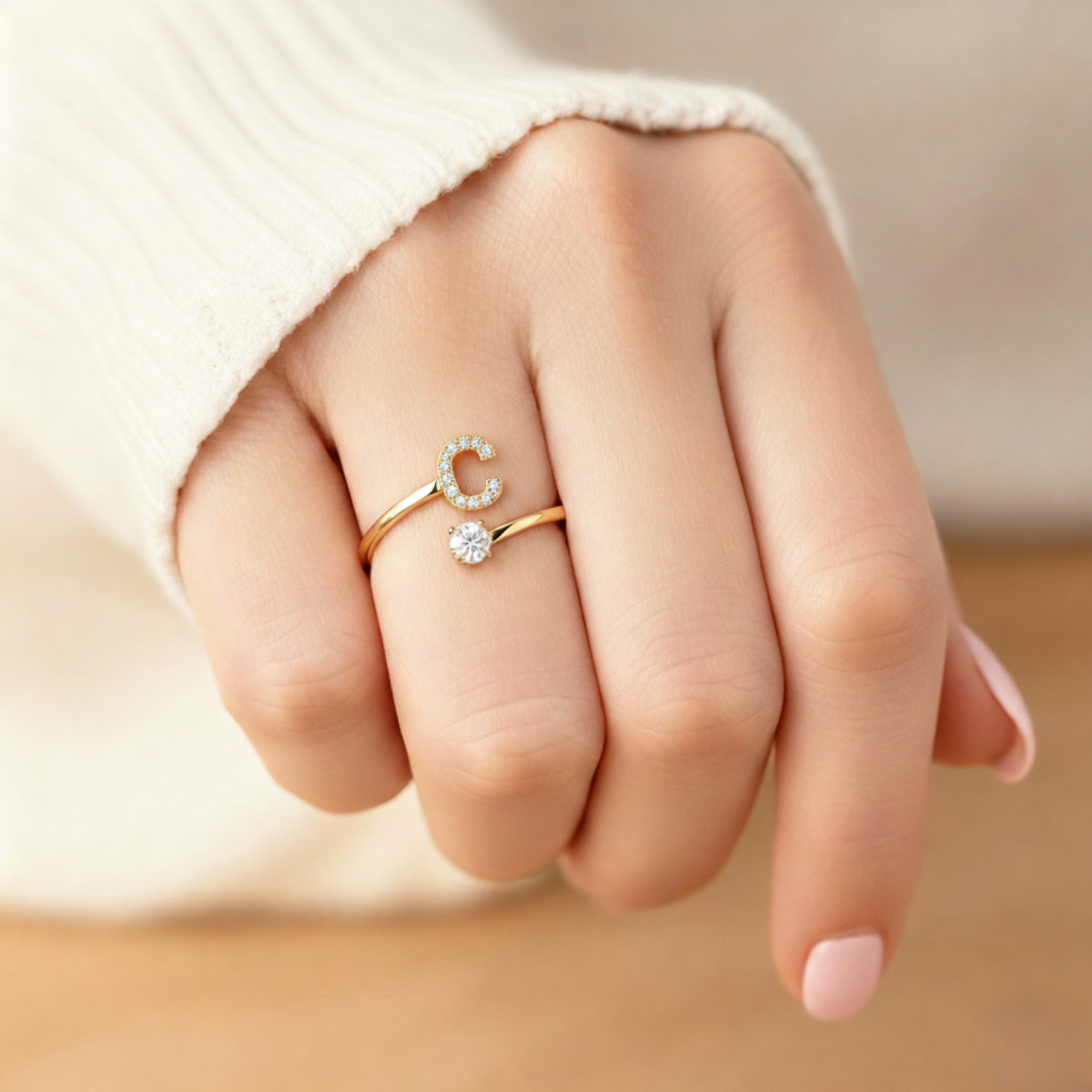 Charming Custom Initial Ring