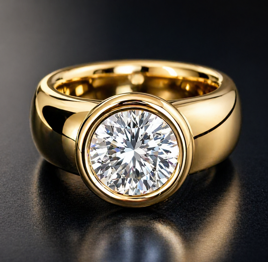 Elegant Vintage Gold Zirconia Ring