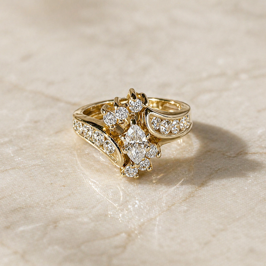 Timeless Vintage Gold Zirconia Ring
