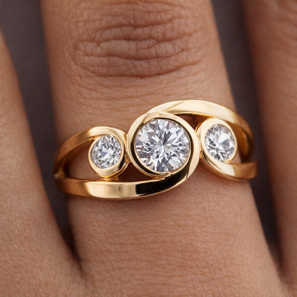 Elegant Vintage Gold Spiral Ring