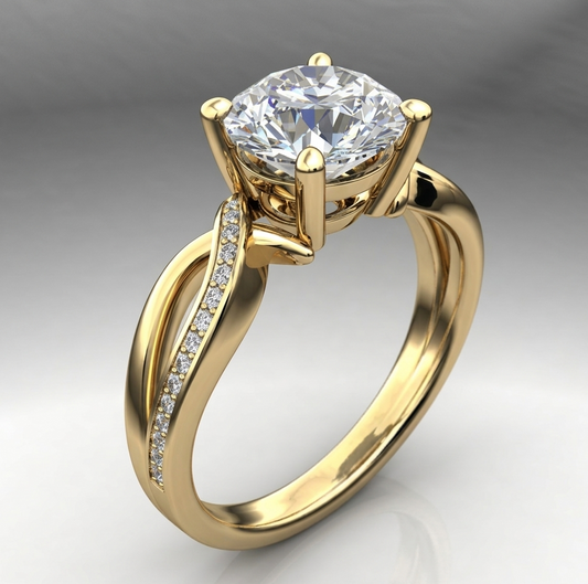 Timeless Gold Braided Zirconia Ring