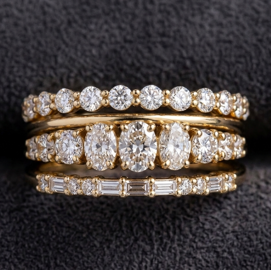 Sophisticated Vintage-Inspired Zirconia Ring Set