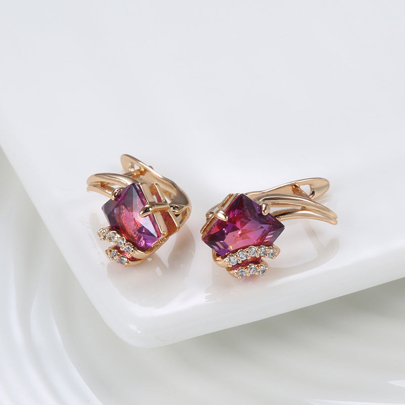 Sophisticated Crimson Crystal Earrings