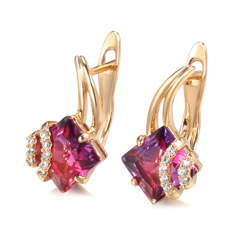 Sophisticated Crimson Crystal Earrings