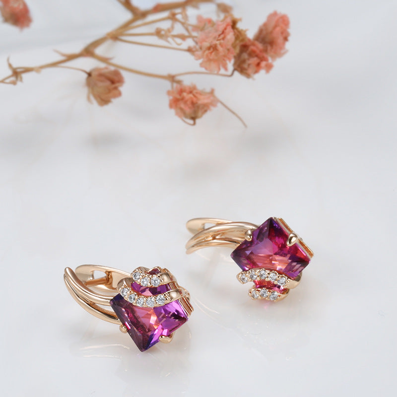 Sophisticated Crimson Crystal Earrings