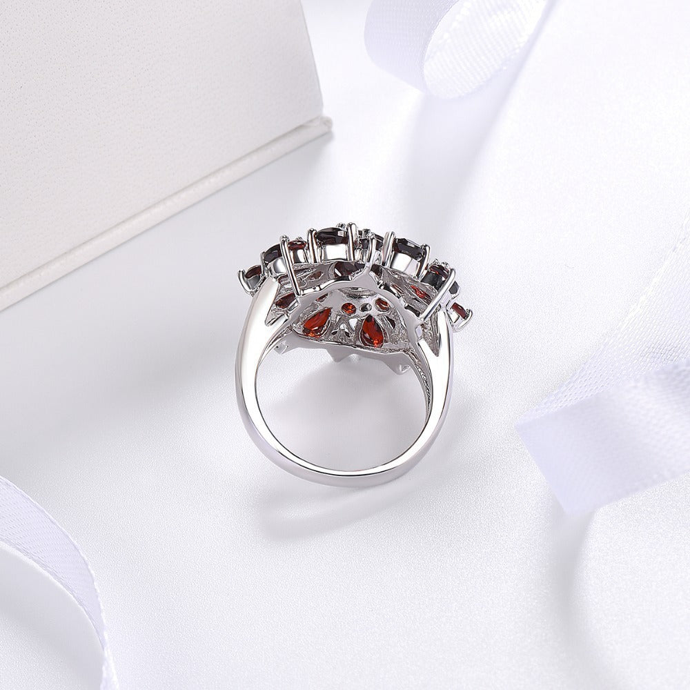 Elegant Layered Scarlet Petal Ring