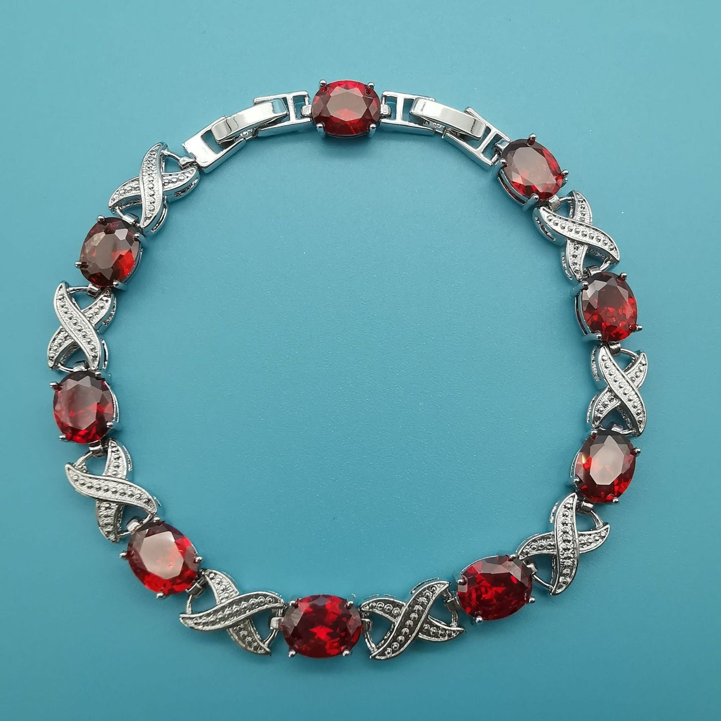 Elegant Ruby Crystal Bracelet