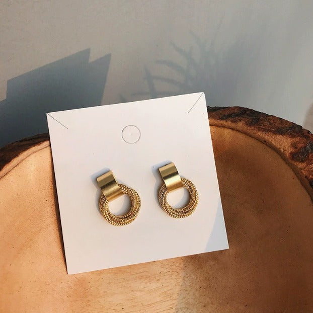 Minimalist Textured Circle Earrings