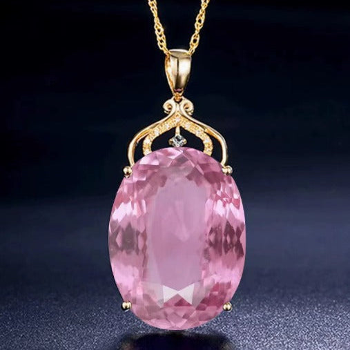 Elegant Rosé Sapphire Gold Necklace