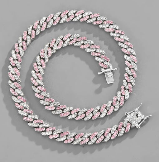 Elegant Rosé Sapphire Cuban Bracelet