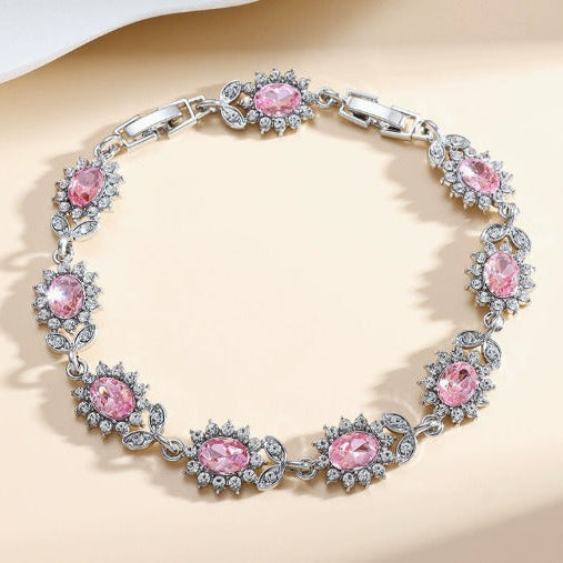 Elegant Twisted Flower Rosé Sapphire Bracelet