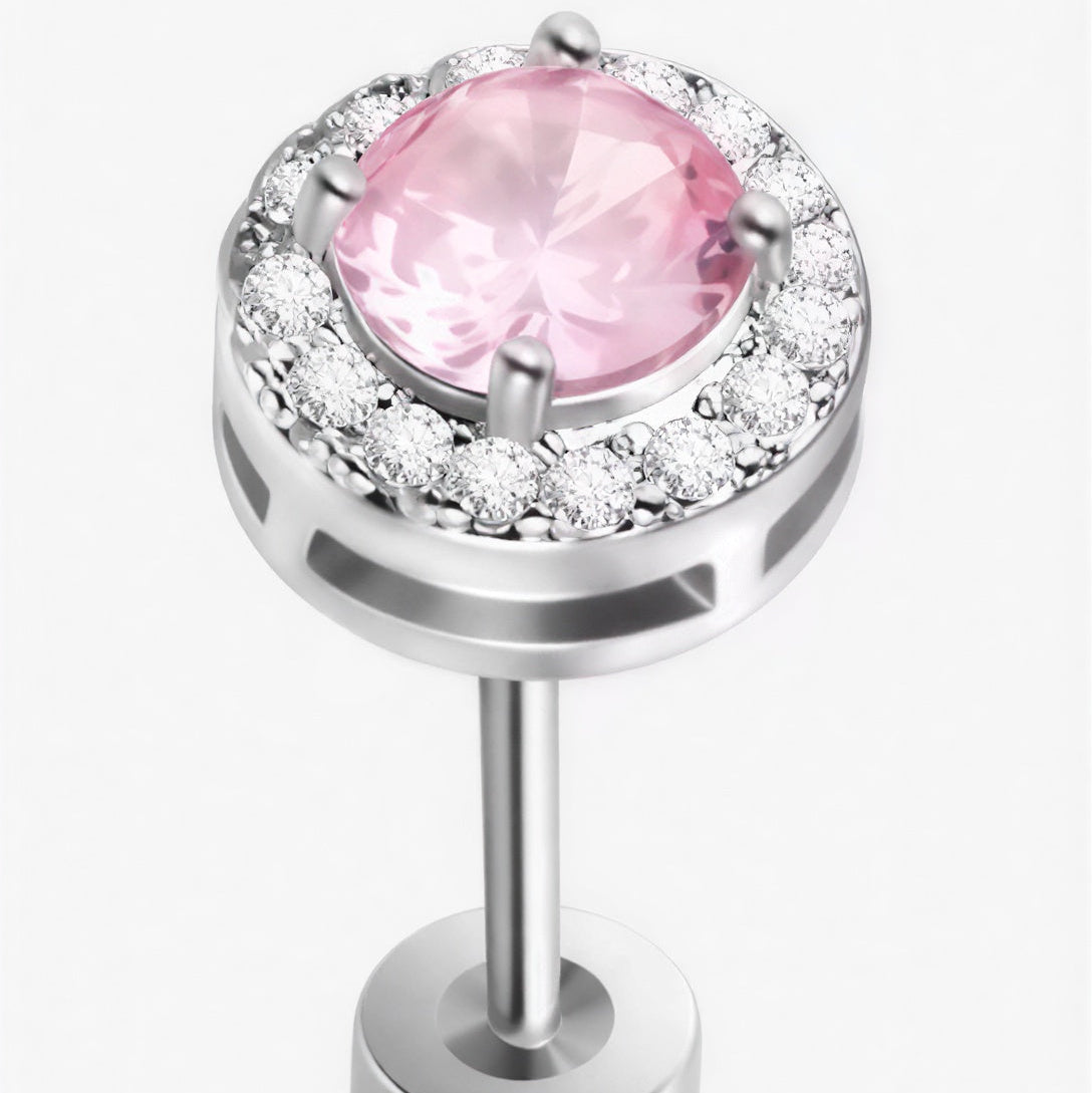 Sophisticated Rosé Sapphire Pave Studs