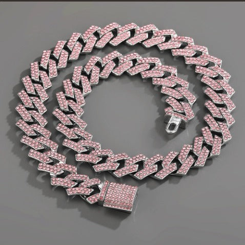 Premium Rosé Sapphire Buckle Cuban Bracelet