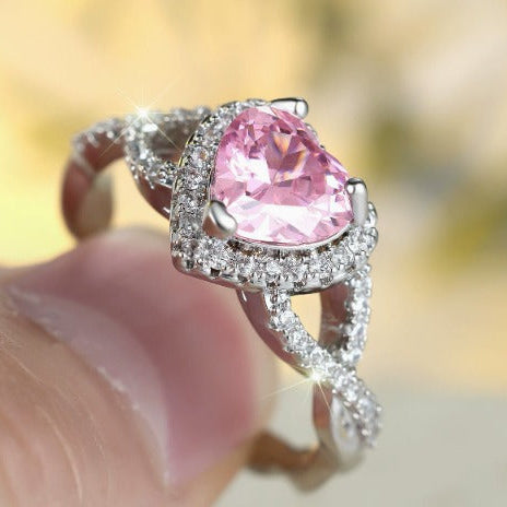 Elegant Twisted Rosé Sapphire Ring