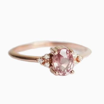 Elegant Rosé Sapphire Bloom Ring