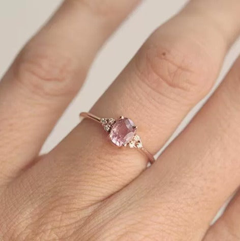 Elegant Rosé Sapphire Bloom Ring