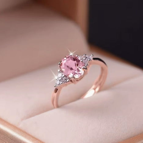 Elegant Rosé Sapphire Bloom Ring