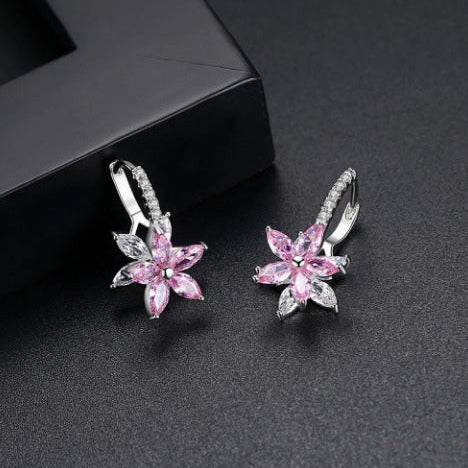 Sophisticated Rosé Sapphire Petal Earrings