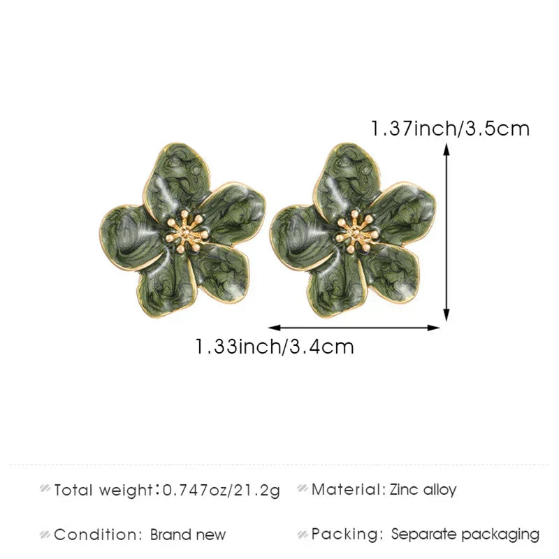 Vintage Emerald Flower Earrings