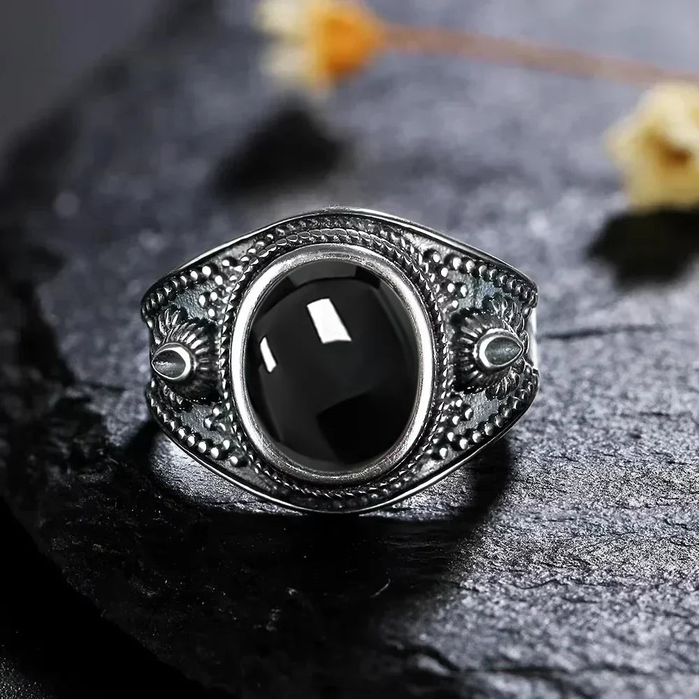 Elegant Black Onyx Signet Ring