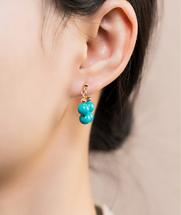 Premium Turquoise Art Hoop Earrings