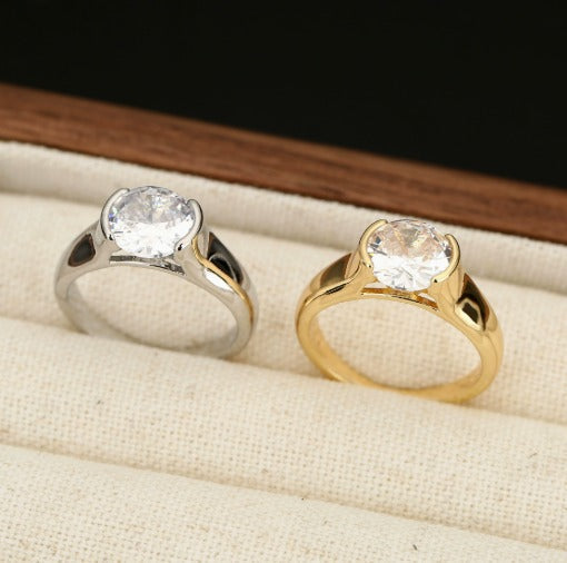 Premium Vintage Gold Zirconia Ring