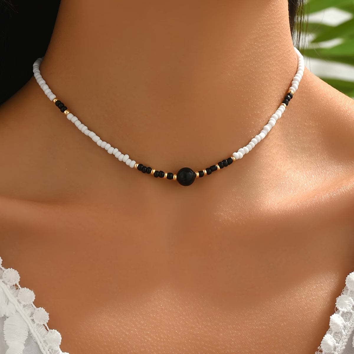 Bohemian Turquoise & Pearl Beaded Necklace