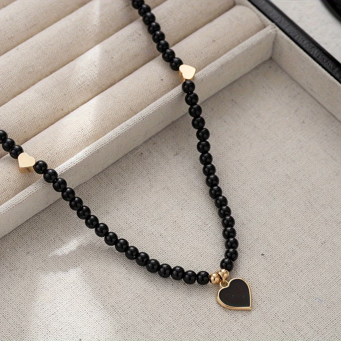 Minimal Onyx Heart Necklace