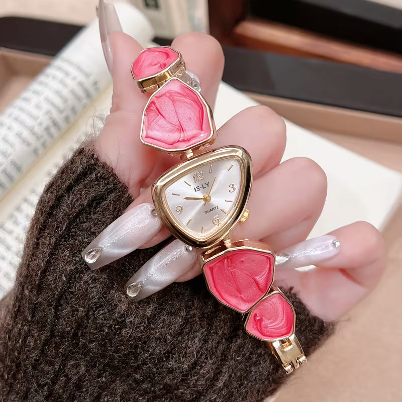 Pearl Stone Gold Bracelet Watch